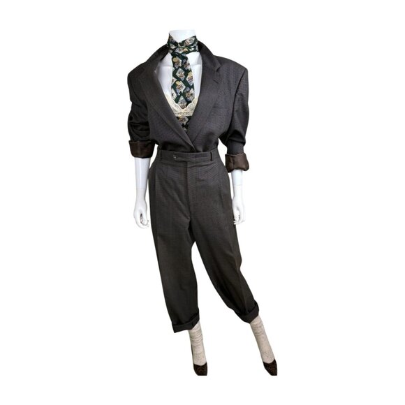 Vintage Burberrys Men’s SuitPre-1999 LogoSuspender Buttons Gender Neutral